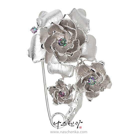 MBC 드라마 조선변호사 협찬 NASCHENKA 로즈 옷핀 _ amethyst 자수정 은 브로치 나스첸카