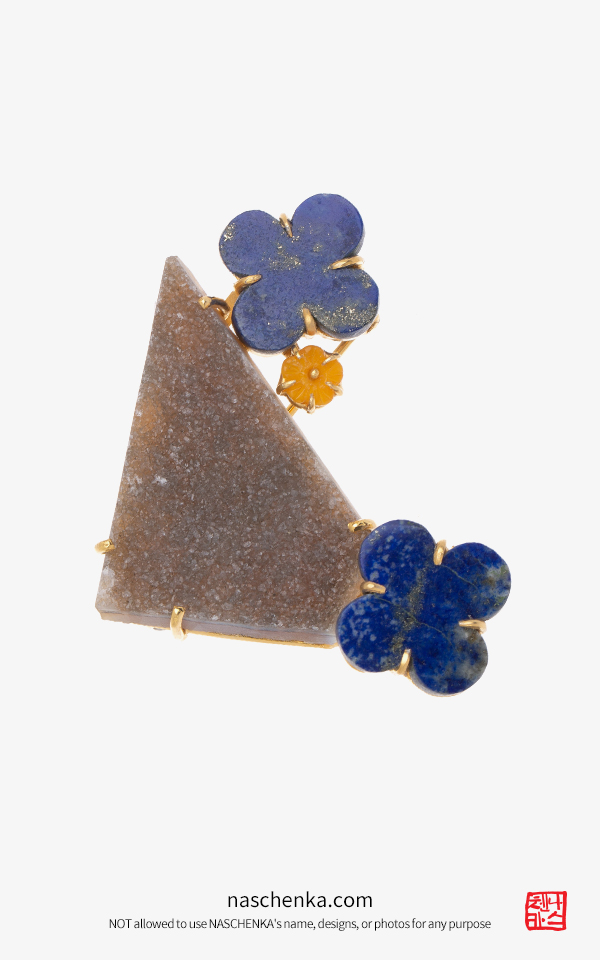 아게이트 브로치 청금석 브로치 라피스라쥴리 브로치 동굴 속 푸른꽃 나스첸카