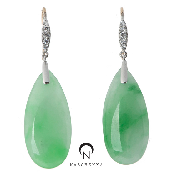 [나스첸카] 좋은 비취로 편안한 댕글 [실버 수공예 비취 귀걸이]