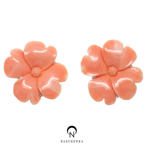 [나스첸카] MOI, 무아지경 [실버 수공예 산호, 14K 뒷침 귀걸이]