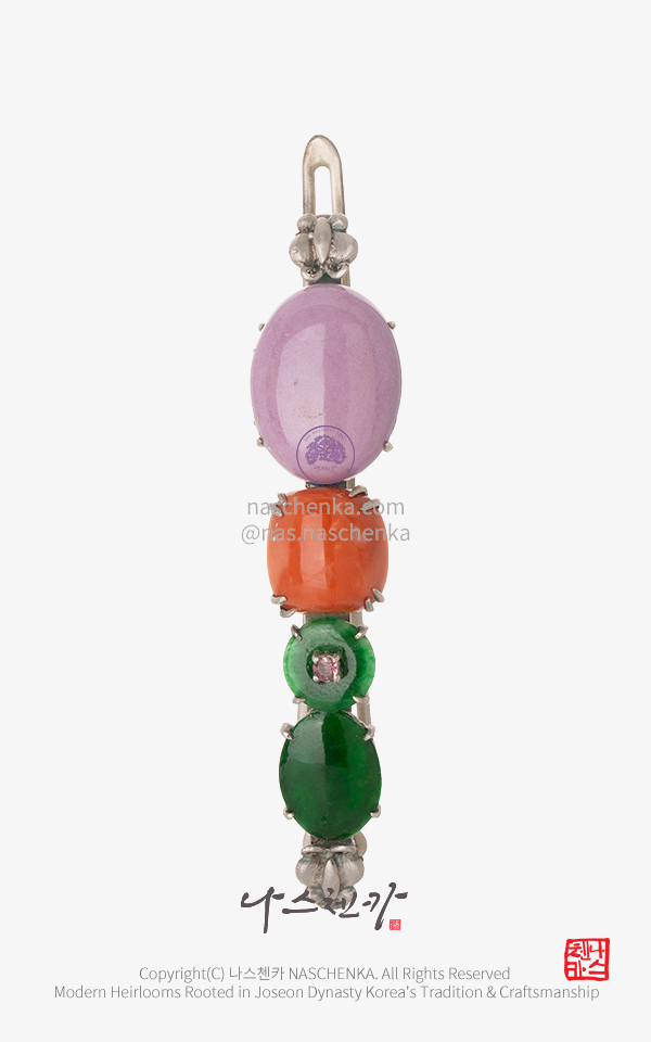 [나스첸카] 못다한 내 마음을 _ 산호 원석 머리핀 헤어핀  