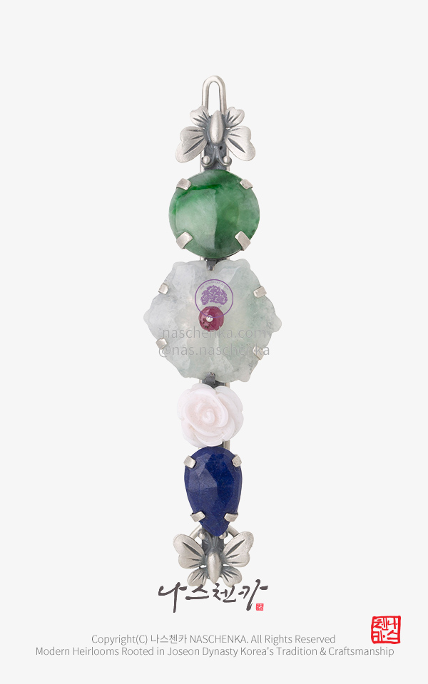 [나스첸카] 만약에 우리 _ 원석 비취  머리핀 헤어핀 