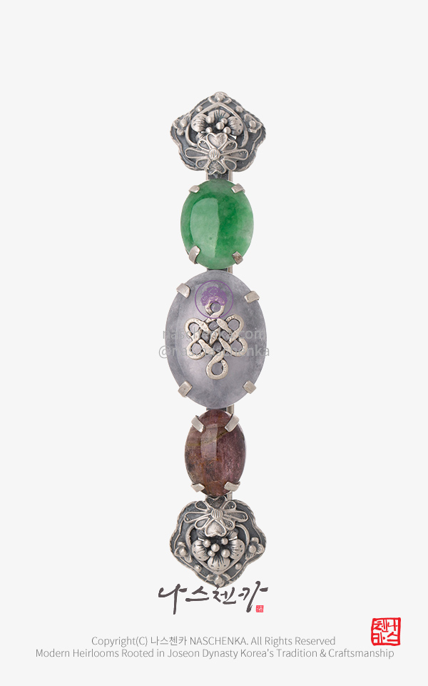 [나스첸카] 한복 머리스타일 조선의 왕실 미감으로 정교하고 고급스러운 예쁜 나스첸카 비취 머리핀 
