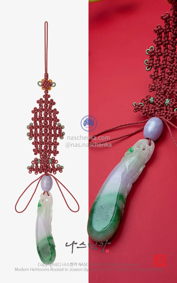 [나스첸카] 비취 어수 _천연 비취 석씨매듭  노리개 