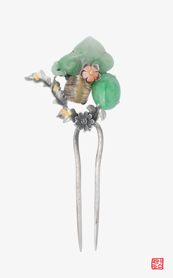 [나스첸카] tvN 철인왕후 협찬 뒤꽂이 _ 너를 다시 봤다 _ 비취뒤꽂이 옥비녀 한복악세사리