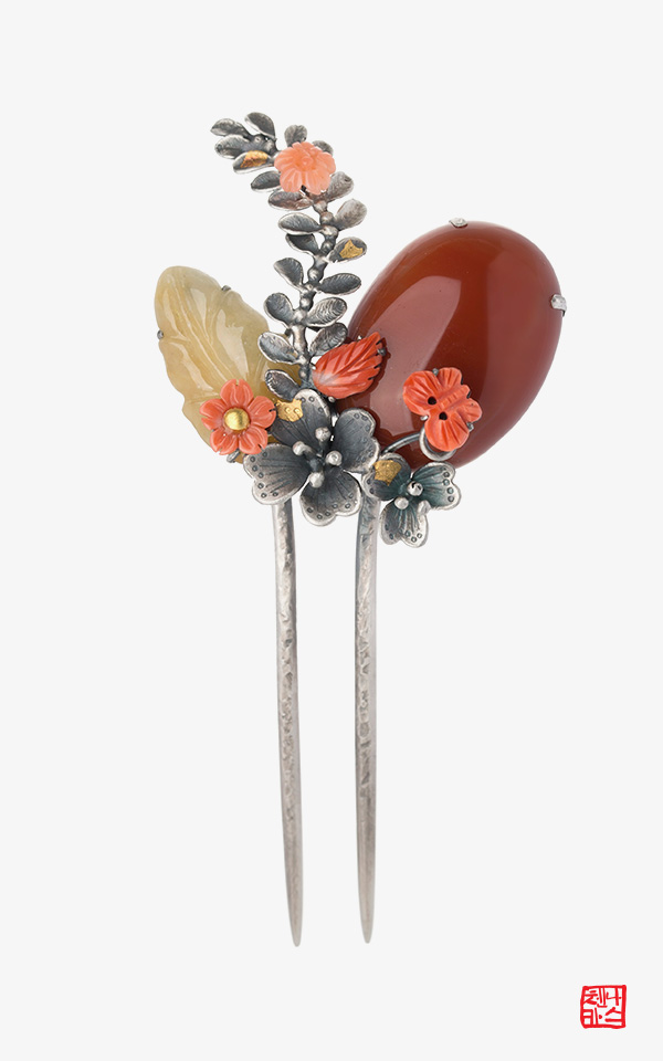 [나스첸카] 철인왕후 협찬 뒤꽂이 비녀 봄 아지랑이 _ 자마노뒤꽂이 비녀 한복악세사리 전통장신구