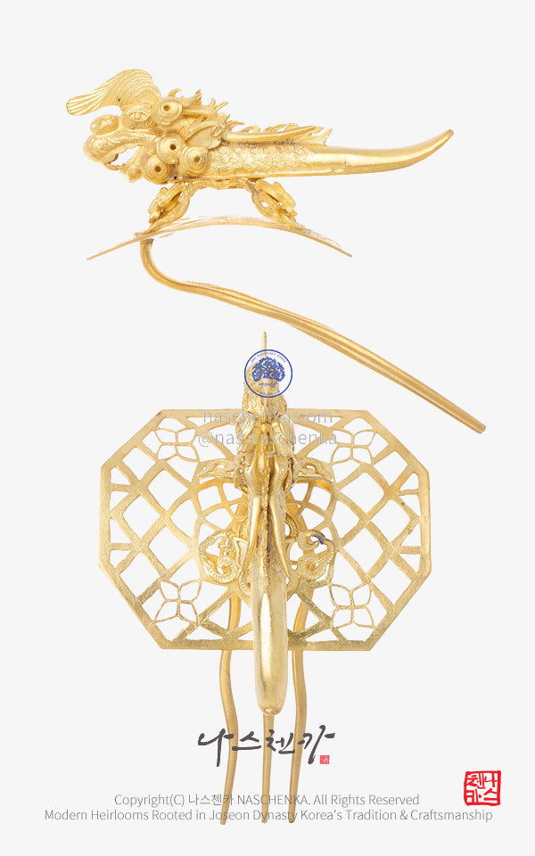NASCHENKA 첩지형 용 티아라 (Dragon Tiara Hair Ornament) Traditional Korean Jeweled Tiara Inspired by Joseon Dynasty