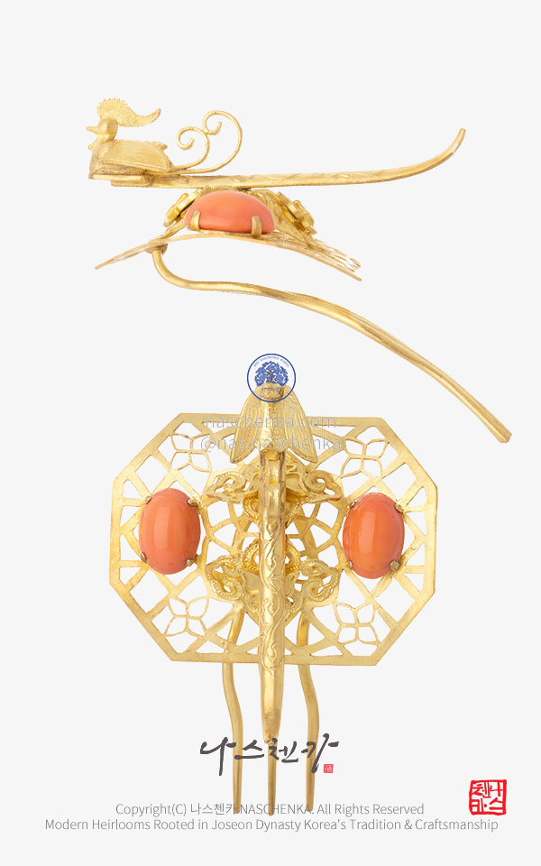 [나스첸카] 티아라 봉황 첩지 NASCHENKA 첩지형 봉황 티아라 (Phoenix Tiara Hair Ornament) Traditional Korean Jeweled Tiara Inspired by Joseon Dynasty