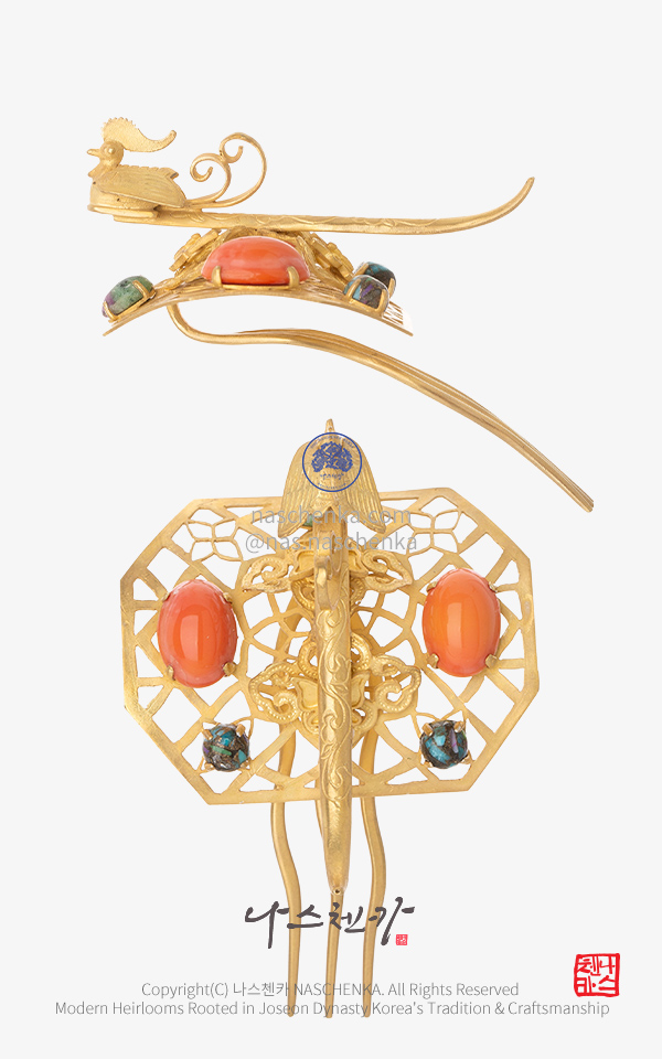 [나스첸카] 티아라 봉황 첩지 NASCHENKA 첩지형 봉황 티아라 (Phoenix Tiara Hair Ornament) Traditional Korean Jeweled Tiara Inspired by Joseon Dynasty