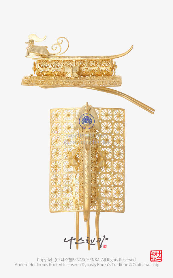 [나스첸카] 나스첸카 양탄자를 탄 티아라 봉황 첩지 NASCHENKA 첩지형 봉황 티아라 (Pheonix Tiara Hair Ornament) Traditional Korean Jeweled Tiara Inspired by Joseon Dynasty