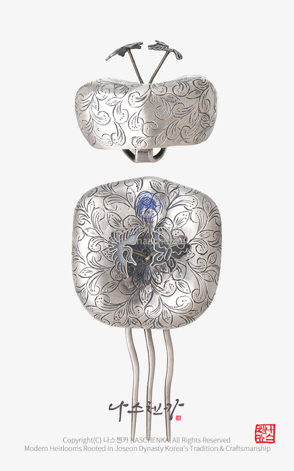 [나스첸카] 은제 떨 족두리 티아라 