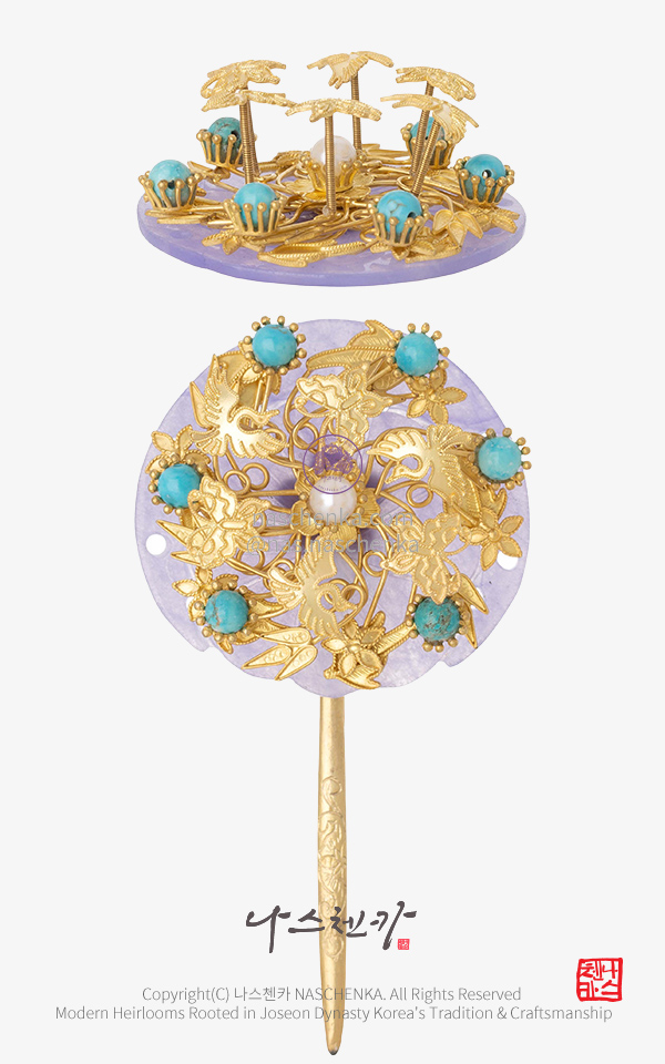 [나스첸카] 대전 왕후 _ 원형  떨잠 뒤꽂이