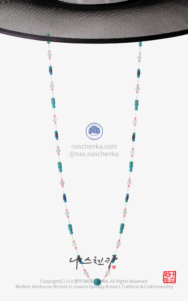 [나스첸카] Saja K-Gat Strap Necklace | 사자 K-갓끈 Necklace 목걸이