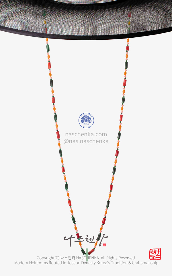 [나스첸카] Saja K-Gat Strap Necklace | 사자 K-갓끈 Necklace 목걸이